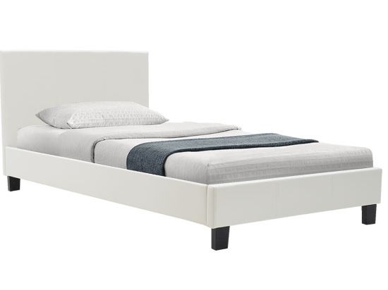 Κρεβάτι Nevil pakoworld 100x200 PU χρώμα λευκό ματ