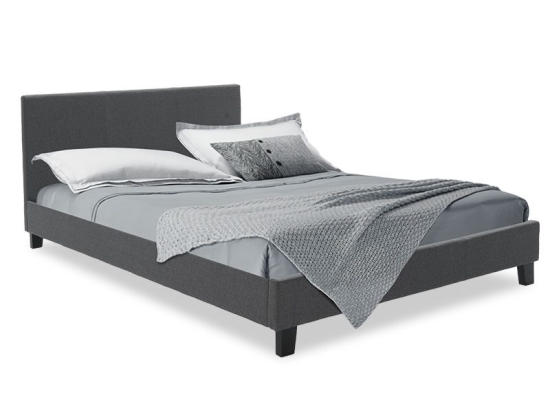 Κρεβάτι Nevil pakoworld 150x200 με ύφασμα χρώμα ανθρακί