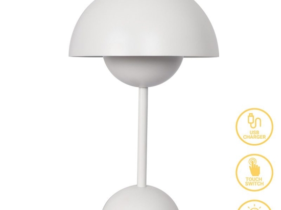 Επιτραπέζιο φωτιστικό Creative pakoworld LED λευκό Φ18x30εκ