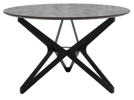 Τραπέζι Calix pakoworld MDF μέταλλο γκρι antique-μαύρο Φ120x76εκ