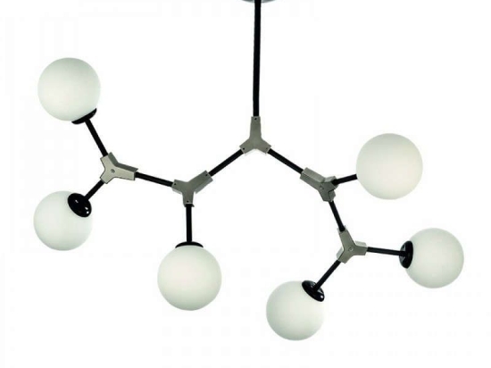 Φωτιστικό Οροφής 6167-6 90x75cm 6xG9 Black-Silver Inlight Μέταλλο,Γυαλί