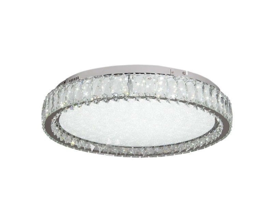 Φωτιστικό Οροφής-Πλαφονιέρα Led 42013-Γ 40x15cm 2400Lm Chrome Inlight Κρύσταλλο,Μέταλλο