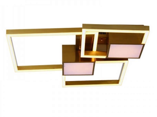 Φωτιστικό Οροφής-Πλαφονιέρα Led 6157 80x60cm 6800Lm Gold Inlight Μέταλλο,Ακρυλικό