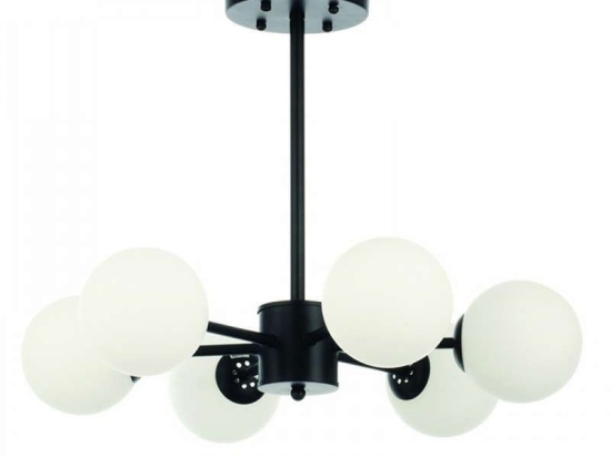 Φωτιστικό Οροφής 5315-6 55x75cm 6xG9 Black-White Inlight Μέταλλο,Γυαλί