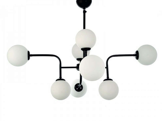 Φωτιστικό Οροφής 6166-8 90x85 8xG9 Black-White Inlight Μέταλλο,Γυαλί