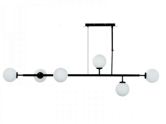 Φωτιστικό Οροφής-Ράγα 6170-6 130x70cm 6xG9 Black-White Inlight Μέταλλο,Γυαλί