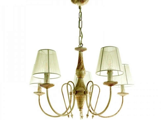 Φωτιστικό Οροφής 5308-5 60x42cm 5xE14 Antique White Inlight Μέταλλο,Ύφασμα