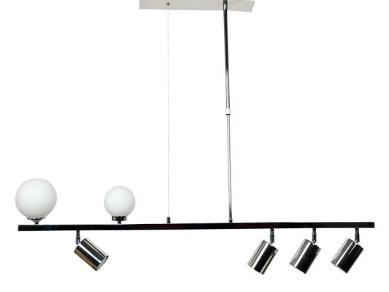 Φωτιστικό Οροφής-Ράγα 6191 110x70cm 2xG9 & 4GU10 Chrome Inlight Μέταλλο,Γυαλί