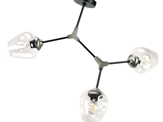 Φωτιστικό Οροφής 6129-3-ΝΜ 70x70cm 3xΕ27 Black-Nickel Inlight