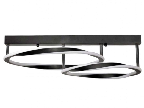 Φωτιστικό Οροφής - Πλαφονιέρα 6078-BL 70x20cm Led 7600lm 90W Black Inlight