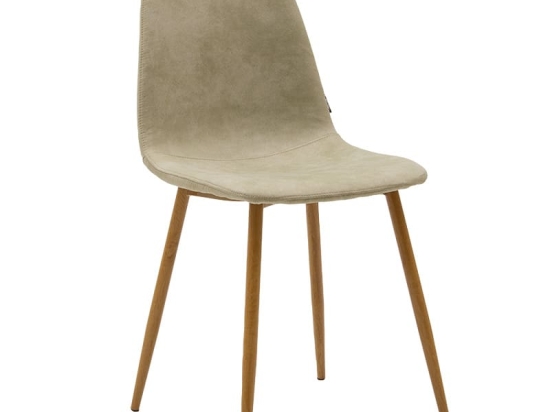 Καρέκλα Bella pakoworld PU γκρι green antique-φυσικό πόδι