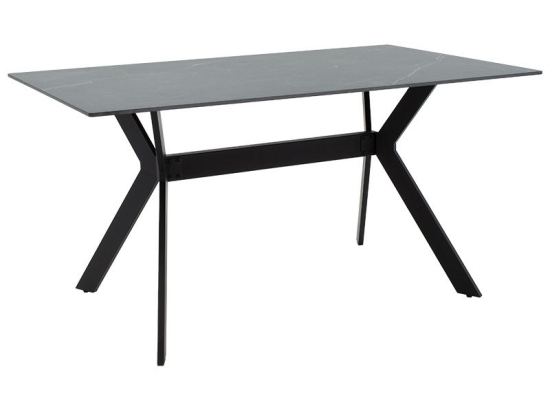 Τραπέζι Olivet pakoworld sintered stone μαύρο μαρμάρου-μαύρο 150x90x75εκ