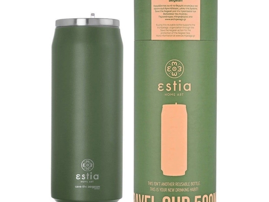 Ισοθερμικό Δοχείο Καφέ 01-13806 Save Aegean 500Ml Ανοξείδωτο Ατσάλι Pine Green Estia