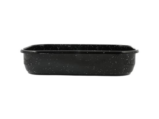 Ταψί Εμαγιέ 01-9106 Ορθογώνιο 37X25X7Cm Μέταλλο Black Estia Αλουμίνιο
