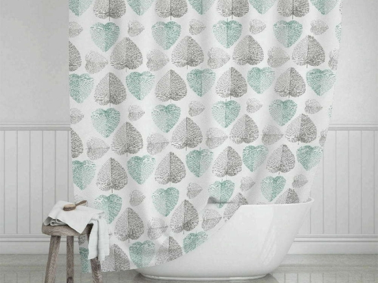 Κουρτίνα Μπάνιου Heart 02-11789 180x200cm Multi Estia 180Πx200Υ Πολυέστερ
