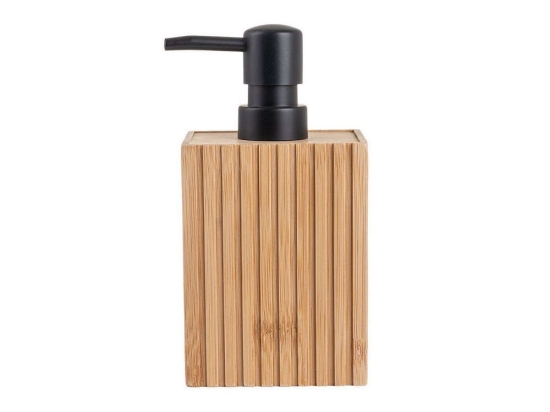 Δοχείο Κρεμοσάπουνου Τετράγωνο Essentials 02-13080 8,2x7,5x17,5cm Natural-Black Estia Bamboo