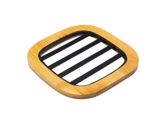 Σουπλά Μαγειρικών Σκευών Essentials 01-13189 17x17x1cm Natural-Black Estia Μέταλλο