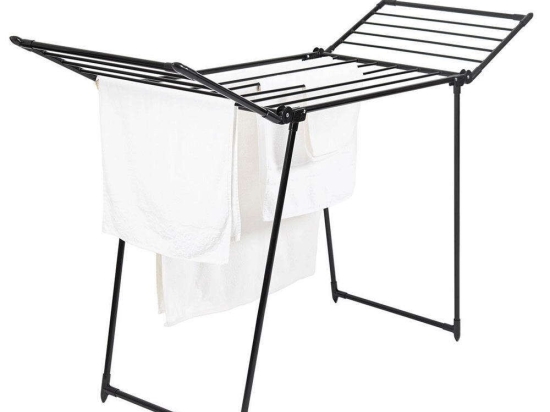 Απλώστρα Δαπέδου Πτυσσόμενη 04-14223 175x107x60cm Black Estia