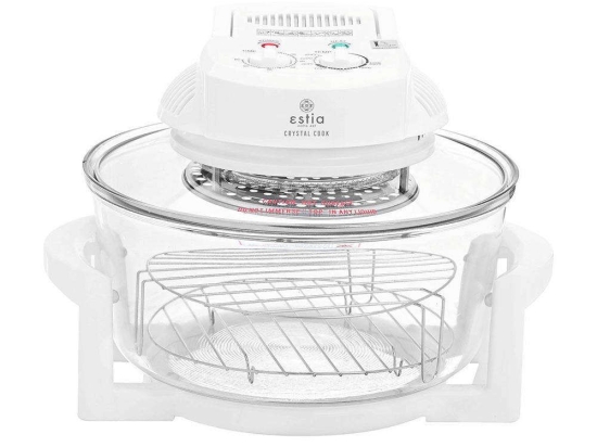 Φουρνάκι Ρομπότ Crystal Cook 06-16548 38x33x32cm 1400W 12Lt White Estia Γυαλί
