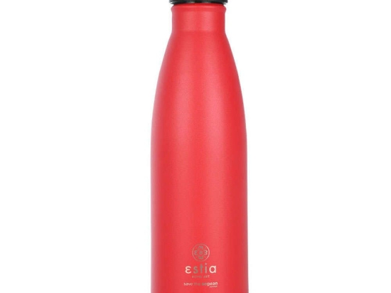 Ισοθερμικό Μπουκάλι Flask Lite Save The Aegean 01-18054 7x7x26,6cm 500ml Red Estia