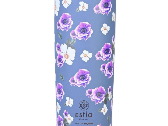 Ποτήρι - Θερμός Save The Aegean Garden 01-20415 7,5x7,5x20cm 450ml Multi Estia