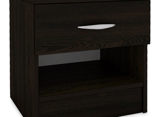Κομοδίνο Deco 112 pakoworld με ένα συρτάρι χρώμα wenge 40x35,5x41