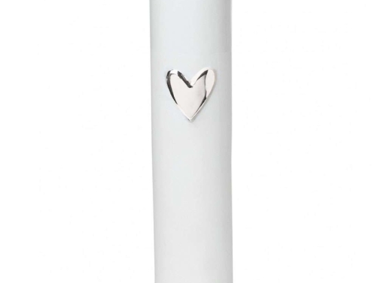 Βάζο Love LBTRD0015349 Φ5,5x17cm White-Silver Raeder Πορσελάνη