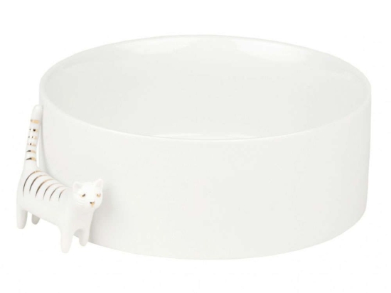 Διακοσμητικό Μπωλ Cat LBTRD0016223 Φ14x3,5cm White-Gold Raeder Πορσελάνη,Γυαλί