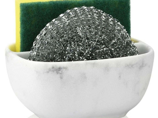 Θήκη Σφουγγαριού Marble LBTAH-CC66281 13x10x6cm White Andrea House Πολυρεσίνη
