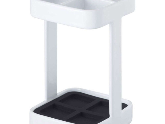 Θήκη Οδοντόβουρτσας Slim LBTYMZK2821 5,5x5,5x9cm White-Black Yamazaki Ατσάλι,Σιλικόνη