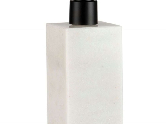 Δοχείο Κρεμοσάπουνου Marble LBTAH-BA71164 7x7x18cm 150ml Black-White Andrea House Μάρμαρο