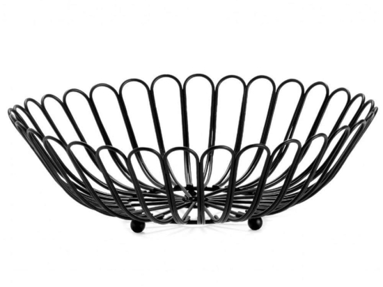 Φρουτιέρα AH-AX71063 Φ31,5x9cm Black Andrea House Μέταλλο
