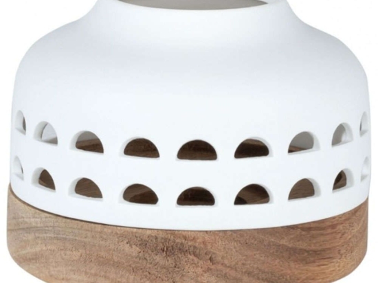 Κηροπήγιο Για Ρεσώ Lantern RD0016794 12x9,5cm Natural-White Raeder Πορσελάνη
