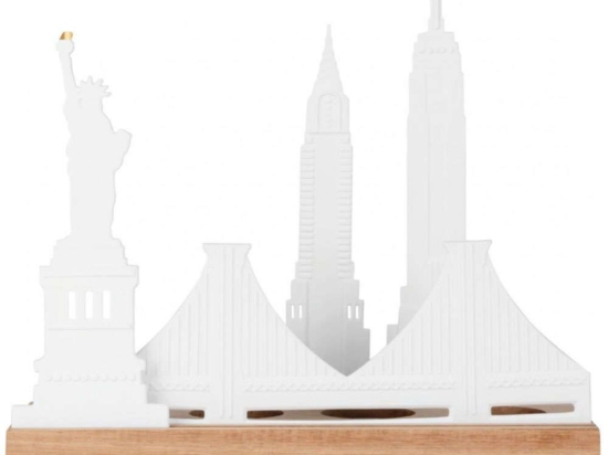Κηροπήγιο Για Ρεσώ City Skyline New York RD0092220 25x9,5x21cm Natural-White Raeder Ξύλο,Πορσελάνη