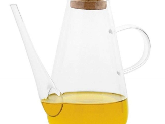Δοχείο Λαδιού AH-MS70108 20x13x15cm 750ml Clear Andrea House Κρύσταλλο,Bamboo