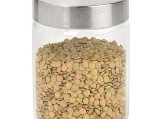 Δοχείο Αποθήκευσης AH-CC69331 Φ10x13cm 700ml Clear-Silver Andrea House Μέταλλο,Γυαλί