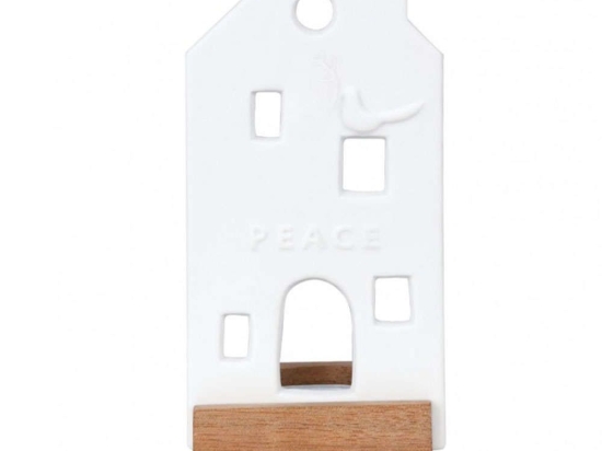 Βάση Ρεσώ House Of Peace RD0092231 6x6x13,5cm Natural-White Raeder Ξύλο,Πορσελάνη