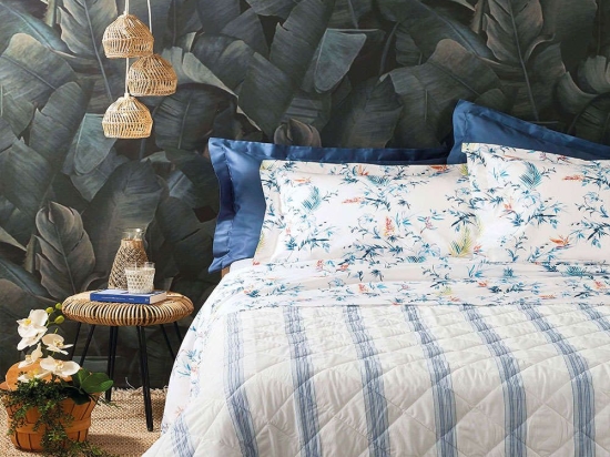 Σεντόνια Σετ 4τμχ Kuta B1 Blue Zucchi King Size 250x280cm 100% Βαμβάκι