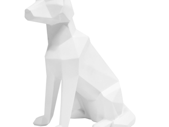 Διακοσμητικό Αγαλματίδιο PT3495WH Origami Dog Sitting White Present Time Πολυρεσίνη