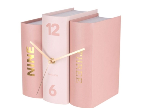 Ρολόι Επιτραπέζιο KA5730 Book Pink Karlsson Χαρτί