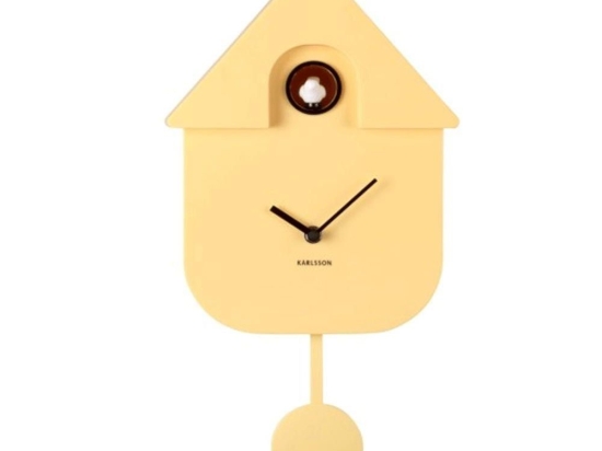 Ρολόι Τοίχου KA5768LY Modern Cuckoo Light Yellow Karlsson Πλαστικό