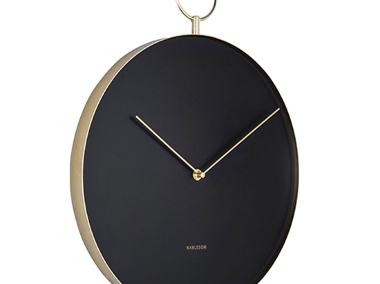 Ρολόι Τοίχου KA5765BK 34cm Hook Metal Black Karlsson Μέταλλο