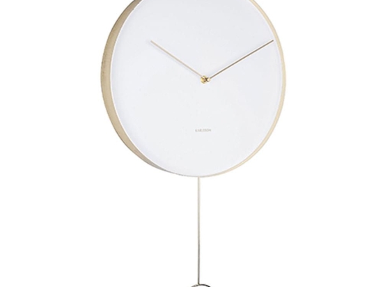 Ρολόι Τοίχου KA5766WH Pendulum D.34cm Metal White Karlsson Μέταλλο