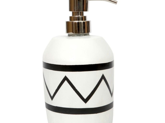 Δοχείο Κρεμοσάπουνου Santorini JABR030WB 9x18 White-Black Bazar Bizar Κεραμικό
