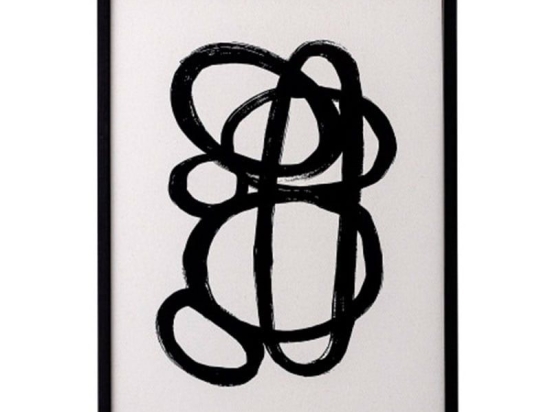 Κάδρο Zaco 82048303 32x42xcm Black-White Bloomingville Κάθετοι Ξύλο,Γυαλί