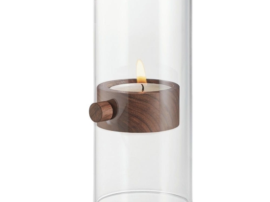 Βάση Ρεσώ Lift 129015 Φ9cm Clear-Walnut Philippi Ξύλο,Γυαλί