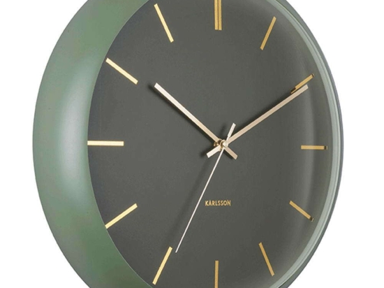 Ρολόι Τοίχου Globe KA5840GR Φ40cm Green-Gold Karlsson Μέταλλο