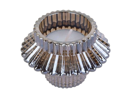 Κηροπήγιο Για Ρεσώ Sparkle Lines Duo PT3768BR Φ8x5,5cm Brown Present Time Γυαλί