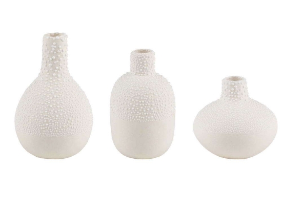 Βάζο Μαργαριτάρι (Σετ 3Τμχ) 0015379 5/8cm White Raeder Πέτρα