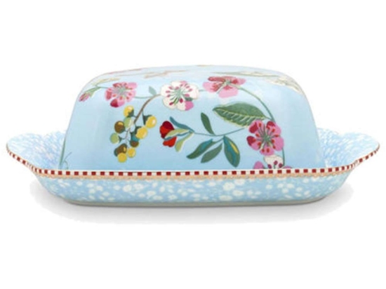 Βουτυριέρα 51018068 Floral 20X14X6,5cm Blue Pip Studio Πορσελάνη